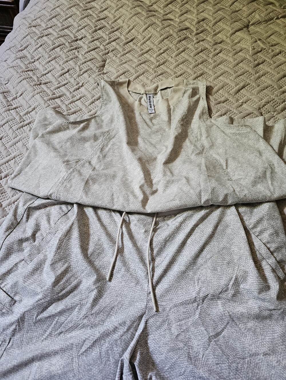Athleta Light Beige Relaxed Loungewear Set - Top 1X & Drawstring Pants Size 20